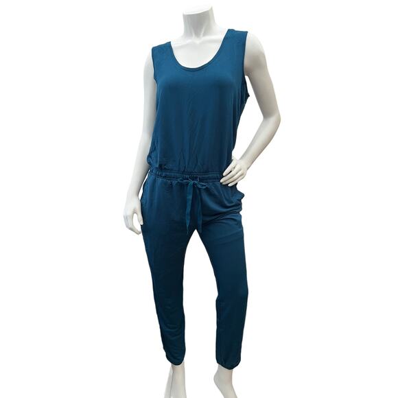 Daily Ritual Women's Supersoft Terry Sleeveless Scoopneck Navy Jumpsuit Size L - Picture 3 of 10